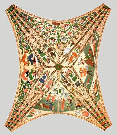 Dekoracja sufitu w kościele Floda, Flodafors, okręg Södermanland, Szwecja, 1928 r. autorstwa Unbekannt