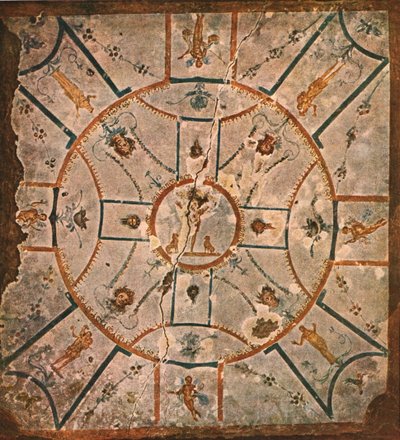 Sufit w Izbie Hypogeum Luciny...Rzym, Włochy, 1928. autorstwa Unbekannt
