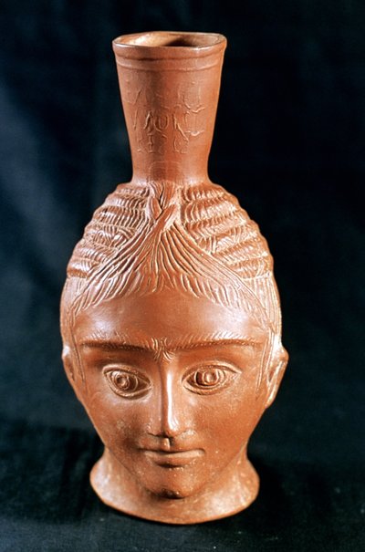 Wazon ceramiczny w kształcie antropomorficznej głowy, El Aouja, Tunezja autorstwa Unbekannt