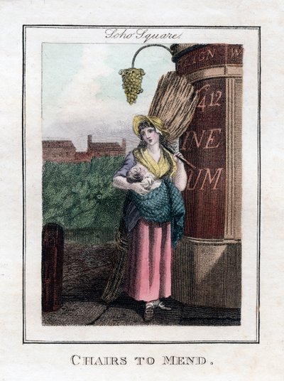 Krzesła do Mend, Soho Square, Londyn, 1805 autorstwa Unbekannt