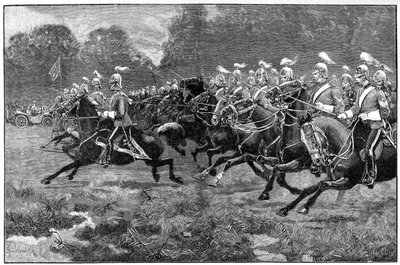 Szarża 5. i 7. Dragon Guards, przegląd w Windsor Park, 1900 autorstwa Unbekannt