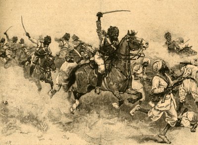 Szarża kawalerii w bitwie pod Miani Meeanee, Sindh, Indie, 1843–1890. autorstwa Unbekannt