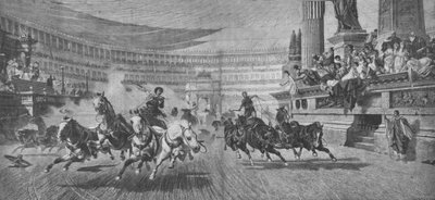 Wyścigi rydwanów w Circus Massimus w Rzymie, XIX w. autorstwa Unbekannt