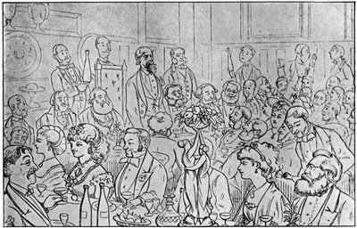 Charles Dickens przewodniczy kolacji Newsvendors, 5 kwietnia 1870 1912 r. autorstwa Unbekannt