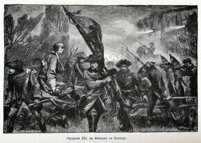 Karol XII Szwedzki w bitwie, 1882 autorstwa Unbekannt
