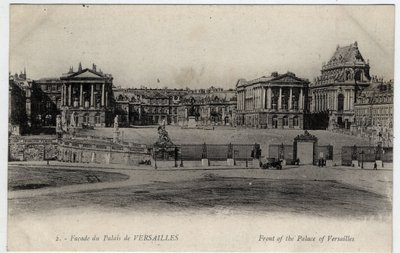Chateau de Versailles: widok fasady - Pocztówka koniec XIX-początek XX wieku autorstwa Unbekannt