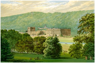 Chatsworth House, Derbyshire, dom księcia Devonshire, ok. 1880 r autorstwa Unbekannt