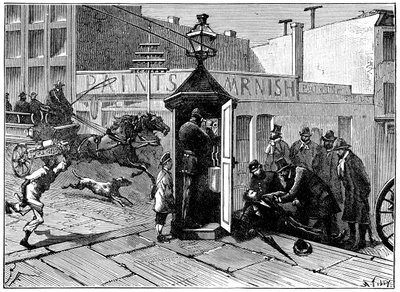Budka telefoniczna policji w Chicago, 1886 r. autorstwa Unbekannt