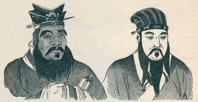Chińskie portrety Konfucjusza i jego wielkiego naśladowcy Mencjusza, 1907 autorstwa Unbekannt