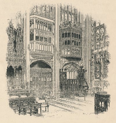Kramy chóru i szafa królewska, kaplica św. Jerzego, 1895 r. autorstwa Unbekannt