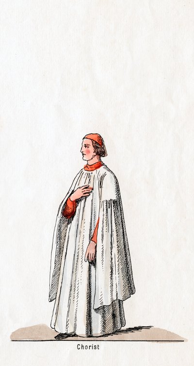 Chórzysta, projekt kostiumu do sztuki Szekspira, Henryk VIII, XIX w. autorstwa Unbekannt