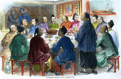 Chow-chow Chińska kolacja w Hongkongu, ok. 1875 r. autorstwa Unbekannt