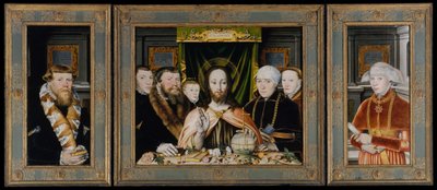 Błogosławieństwo Chrystusa, w otoczeniu rodziny dawców, ca. 1573-82. autorstwa Unbekannt