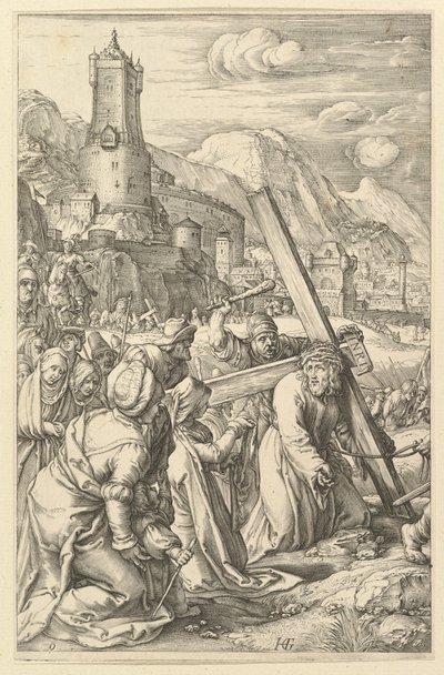 Chrystus dźwigający krzyż, z Męki Pańskiej, ca. 1598-1617. autorstwa Unbekannt