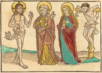 Chrystus pokazujący swoje rany Piotrowi, Magdalenie i Dobremu Złodziejowi, 14801490. autorstwa Unbekannt