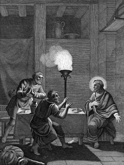 Chrystus i dwaj uczniowie w Emaus, 1814 autorstwa Unbekannt