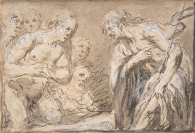 Chrystus w Limbo Recto, Święty z Różańcem Verso, XVII wiek. autorstwa Unbekannt