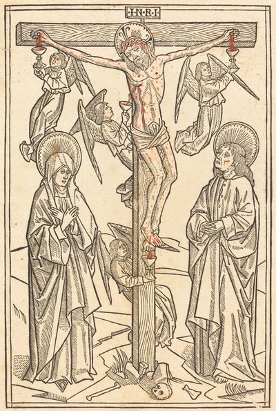 Chrystus na krzyżu z aniołami, 1481. autorstwa Unbekannt