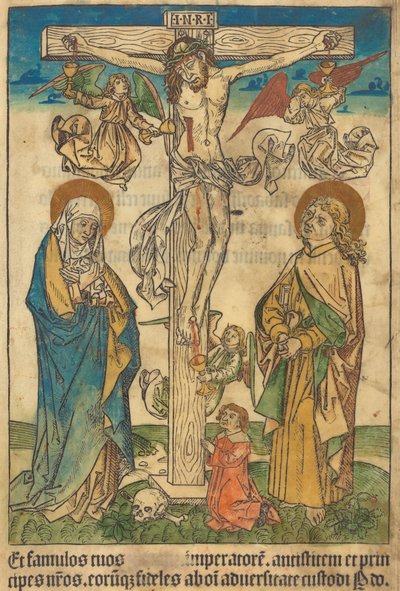 Chrystus na krzyżu z aniołami, ok. godz. 1490. autorstwa Unbekannt