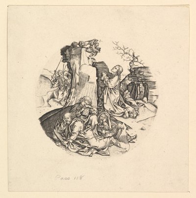 Kopia Chrystusa na Górze Oliwnej w rondzie, ca. 1435-1491. autorstwa Unbekannt