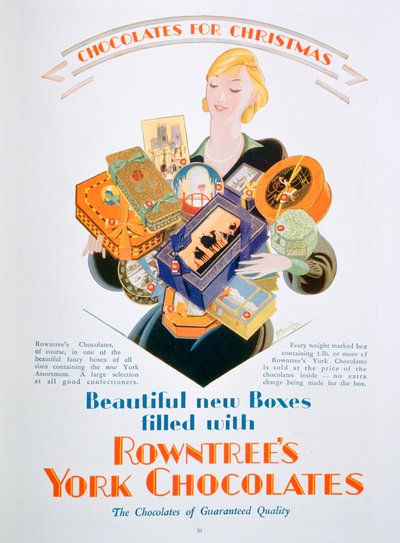 Świąteczna reklama czekoladek Rowntrees York, 1928 autorstwa Unbekannt