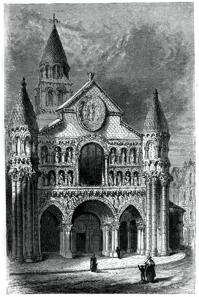 Kościół Notre Dame de la Grande, Poitiers, Francja, XII wiek, 1870 autorstwa Unbekannt