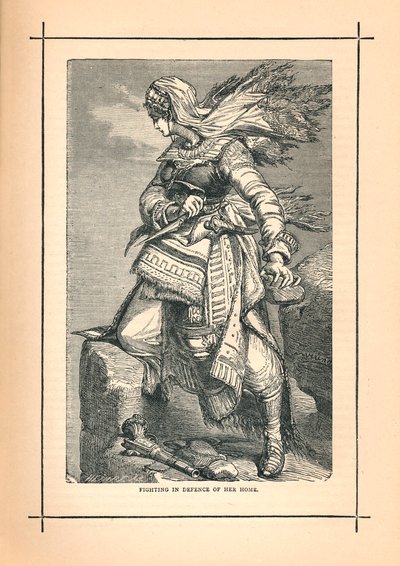 Kobiety czerkieskie walczące o Schamyl przeciwko rosyjskiej inwazji, 1839 autorstwa Unbekannt