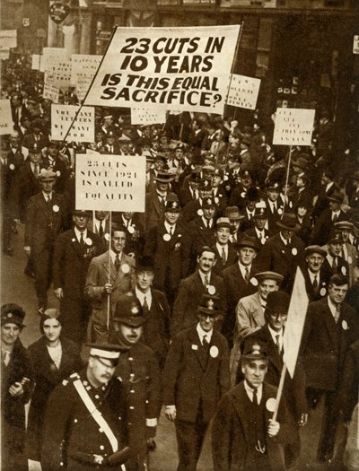 Urzędnicy państwowi protestujący przeciwko obniżkom płac, Londyn, październik 1931, 1935. autorstwa Unbekannt