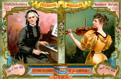 Clara Schumann i Wilma Norman-Neruda, ok. 1900 r. autorstwa Unbekannt