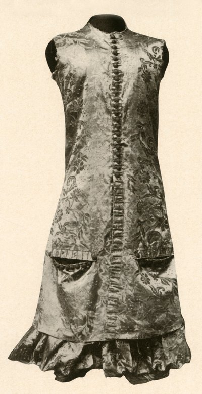 Płaszcz i pełne bryczesy z ciemnoczerwonego jedwabiu w kwiaty, 1681, 1937. autorstwa Unbekannt