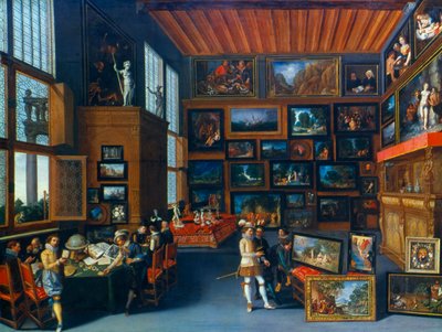 Cognoscenti w pokoju zawieszonym na obrazach, ok. 1620 r. autorstwa Unbekannt