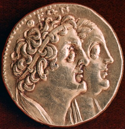 Moneta Ptolemeusza I i Berenice I, ptolemejskie królestwo Egiptu, III wiek p.n.e. autorstwa Unbekannt