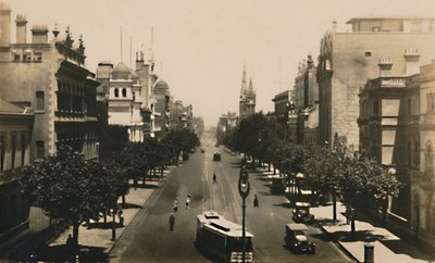 Collins Street, Melbourne, Australia, ok. 1920 r. autorstwa Unbekannt