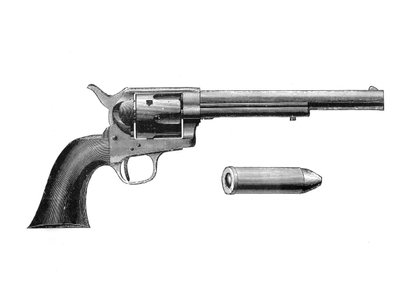 Rewolwer Colt Frontier, wynaleziony przez Samuela Colta 1814-62, c1890 autorstwa Unbekannt