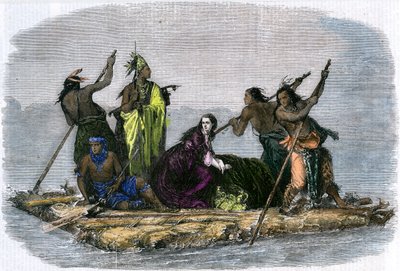 Komancze unoszące dziewczynę w niewoli, ok. 1860 r. autorstwa Unbekannt