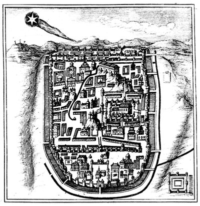 Kometa 66 AD Halley nad Jerozolimą, 1666 autorstwa Unbekannt