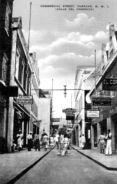 Ulica handlowa, Curacao, Antyle Holenderskie, ok. 1900 autorstwa Unbekannt