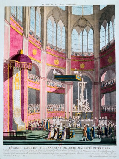Konsekracja Napoleona i koronacja Józefiny przez papieża Piusa VII, 2 grudnia 1804 r. autorstwa Unbekannt