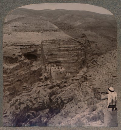 Klasztor Eliasza. Strzelanie do Beduinów, ok. 1900 autorstwa Unbekannt
