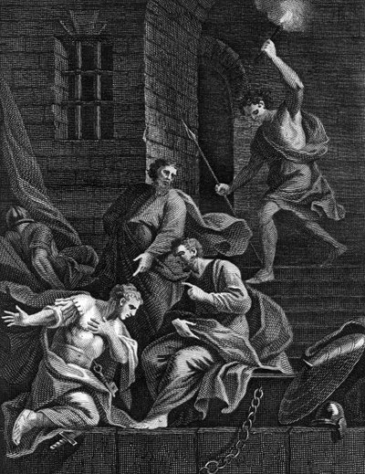 Nawrócenie strażnika więziennego, 1815 autorstwa Unbekannt