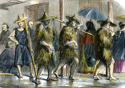 Kulisy w Hongkongu, w deszczową pogodę, ok. 1875 r. autorstwa Unbekannt