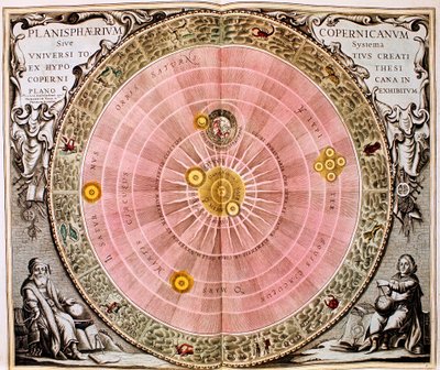 Kopernikański heliocentryczny system wszechświata, 1708 autorstwa Unbekannt