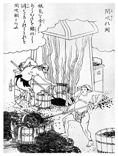 Wytop miedzi metodą prymitywną, Japonia, ok. 1900 1956 r. autorstwa Unbekannt