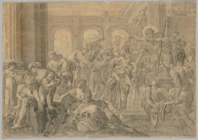 Kopia Annibale Carraccis St. Roch dający jałmużnę, 1595 lub później. autorstwa Unbekannt