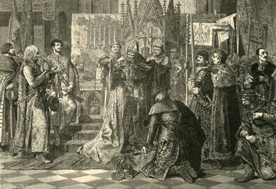 Koronacja w Krakowie Ludwika Węgierskiego na króla Polski, 1370, 1890. autorstwa Unbekannt