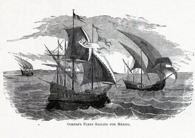 Żegluga floty Cortezów do Meksyku, 1882 r. autorstwa Unbekannt
