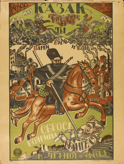 Plakat kozacki rzucany Wrangla w Morzu Czarnym autorstwa Unbekannt