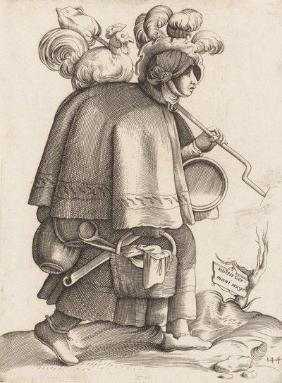 Tabliczka kostiumowa: Żona wojownika z Niemiec, ca. 1558-70. autorstwa Unbekannt