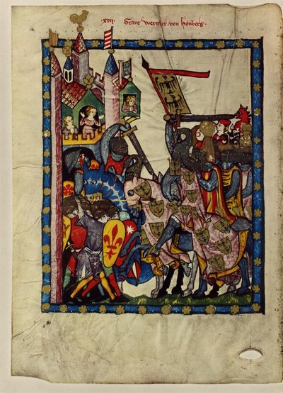Hrabia Wernher von Homberg z Codex Manesse, między 1305 a 1340 autorstwa Unbekannt