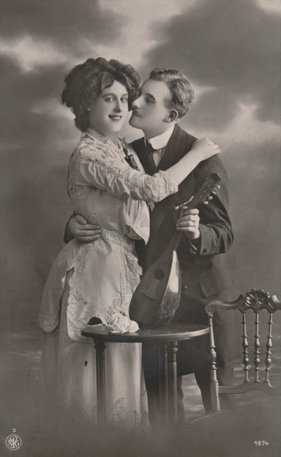 Para z Mandoliną, ok. 1910 r. autorstwa Unbekannt